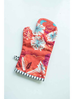 Freedom Tree - Moon Flower Oven Mitts Dusky Red