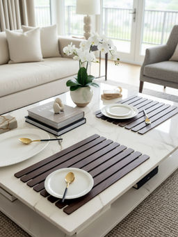 Mason Home - Elm Foldable Table Mats - Dark Brown (Pack Of 2)