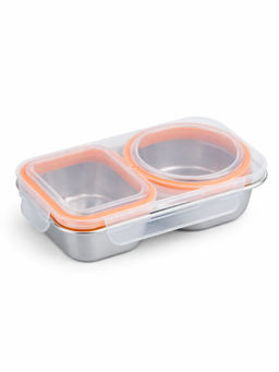 YELONA - 2 Grid Stainless Steel Lunch Box - Orange