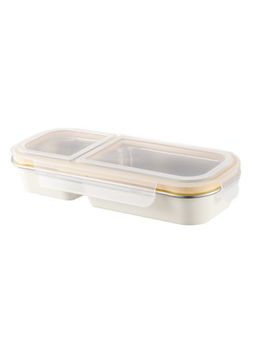 YELONA - 2 Compartment Leak Proof Divided Lunch Box (White)