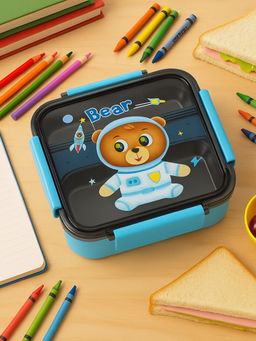 YELONA - 1200Ml Kids Blue Lunch Box 2 Compartments