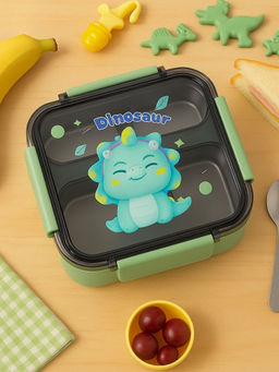 YELONA - 1200Ml Kids Green Lunch Box 2 Compartments