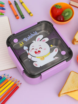 YELONA - 1200Ml Kids Purple Lunch Box 2 Compartments