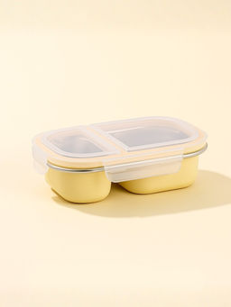 YELONA - 2 Grid Stainless Steel Lunch Box 800Ml-Yellow