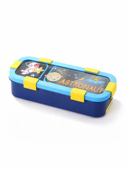 YELONA - Kids Printed Stainless Steel 2 Compartments-Blue
