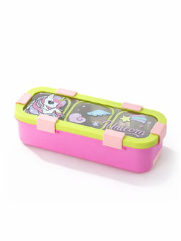 YELONA - Kids Printed Stainless Steel 3 Compartments-Pink