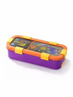 YELONA - Kids Printed Stainless Steel 2 Compartments-Purple