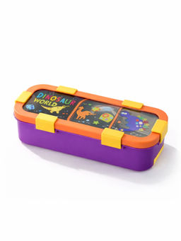 YELONA - Kids Printed Stainless Steel 3 Compartments-Purple