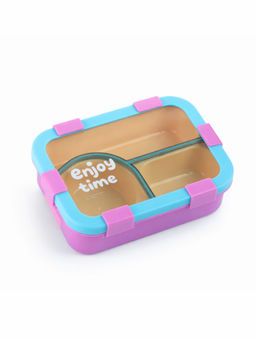 YELONA - Plastic 3 Compartments Lunch Box Purple