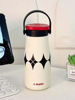 Little Surprise Box - Black & White Diamond Thermos Bottle With Detachable Filter 600Ml