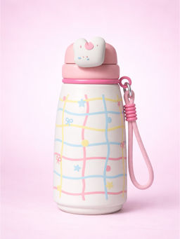 Little Surprise Box - White Pink Stripes & Bows Big Lock Series stainless Steel Water Bottle 720Ml