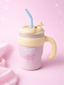 Little Surprise Box - Yellow Pink Bow bubble Lid Tumbler Water Bottle 680Ml