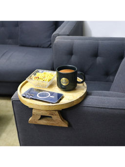 Metalsmith - Round Solid Wood Sofa Arm Clip-On Tray
