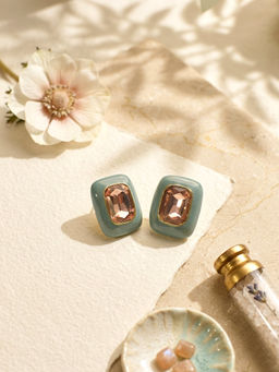 Peach Tassels - Minimalist Mod Geometric Studs Earrings