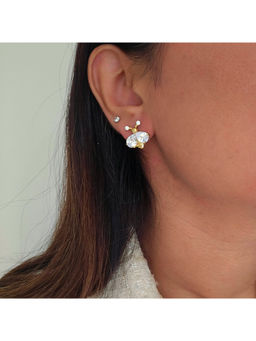 TAAHIRA JEWELLERY - 18K Gold Plated Ladybug Zircon Studs Earrings Anti-Tarnish and Waterproof