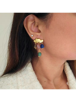 TAAHIRA JEWELLERY - 18K Gold Plated Cloud Stone Earrings Anti-Tarnish and Waterproof