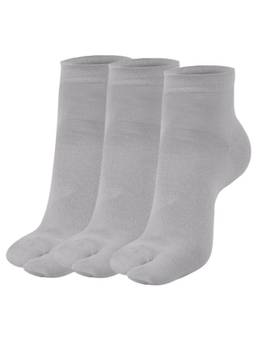 NEXT2SKIN - Women's Ankle Length Cotton Thumb Socks -Light Grey (Pack of 3)