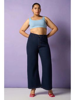 FREAKINS - Intense Indigo Curve Retro Wide Fit Stretch Jeans