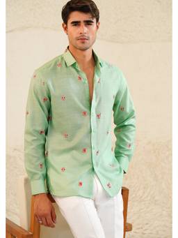 Eleven Brothers - Chirp and Chill Embroidery Linen Shirt