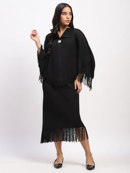 Global Republic - Women Black Collar Neck Top and Skirt