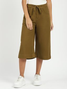 Global Republic - Women Brown Cotton Solid Loose Fit Culottes