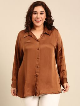 THE PINK MOON - Satin Button Down Shirt