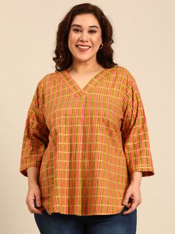 THE PINK MOON - Multicolor V-Neck Top