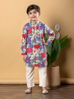 Readiprint - Boys Cotton Fabric Cream Kurta and Pant (Set of 2)
