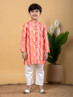 Readiprint - Boys Chanderi Cotton Fabric Pink Kurta and Pant (Set of 2)