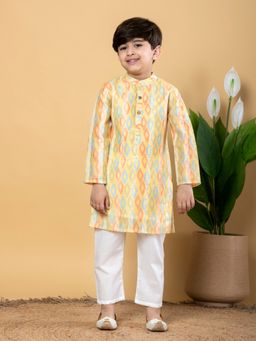 Readiprint - Boys Chanderi Cotton Fabric Yellow Kurta and Pant (Set of 2)