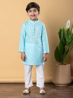 Readiprint - Boys Cotton Fabric Blue Kurta and Pant (Set of 2)