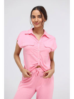 NeceSera - Sachet Pink Collared Top