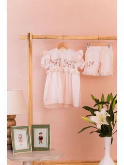 Tilsim by Sagarika Mehrotra - Peach Pur Top & Shorts