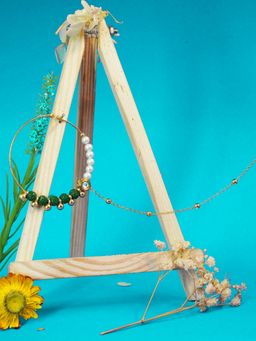 GRIIHAM - Gold Plated Nose Pin Nath with Pearl Hanging