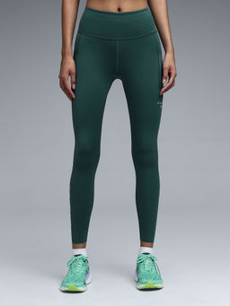 Puma - Women Green Solid/Plain Polyester Tight