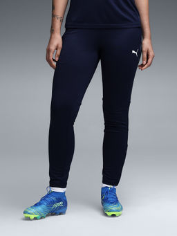 Puma - Women Blue Solid Polyester Trackpant