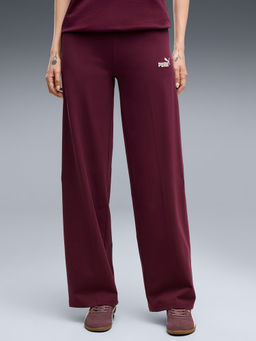 Puma - Women Red Solid/Plain Cotton Trackpant