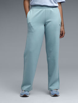 Puma - Women Blue Solid/Plain Polyester Trackpant