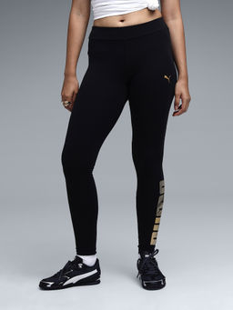 Puma - Women Black Solid/Plain Cotton Tight