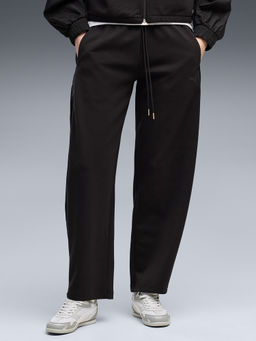 Puma - Women Black Solid/Plain Polyester Trackpant