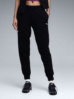 Puma - Women Black Solid Cotton Joggers