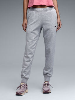 Puma - Women Grey Solid Cotton Joggers