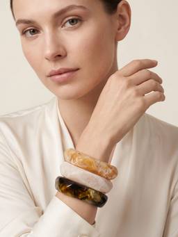 Carlton London - Stylish Earthy Square Resin Kada (Pack Of 3)