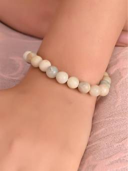 Ratnavali Jewels - Crystal Arizona Natural Beaded Round Gemstone Bracelet