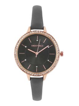 Joker and Witch - Joker & Witch Sunrise All Grey Dial Rhinestone Faux Leather Strap Analog Womens Watch