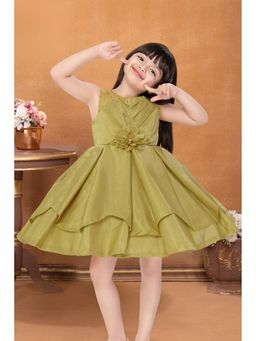 Lagorii - Olive Floral Embellishment Dress