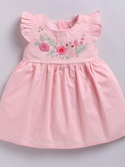 Snuggly Monkey - Pink Embroidered Dress
