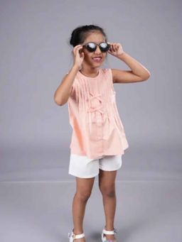 ZACH & KIKI - Pintuck Bow Top