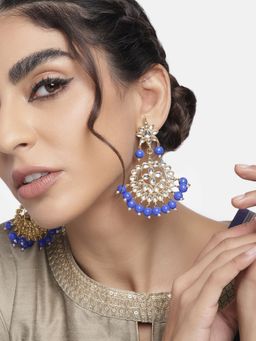 I Jewels - Traditional Gold Plated Kundan & Pearl Earrings for Women