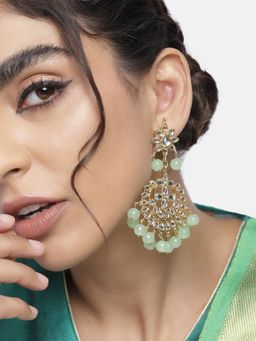 I Jewels - Traditional Gold Plated Kundan & Pearl Earrings for Women